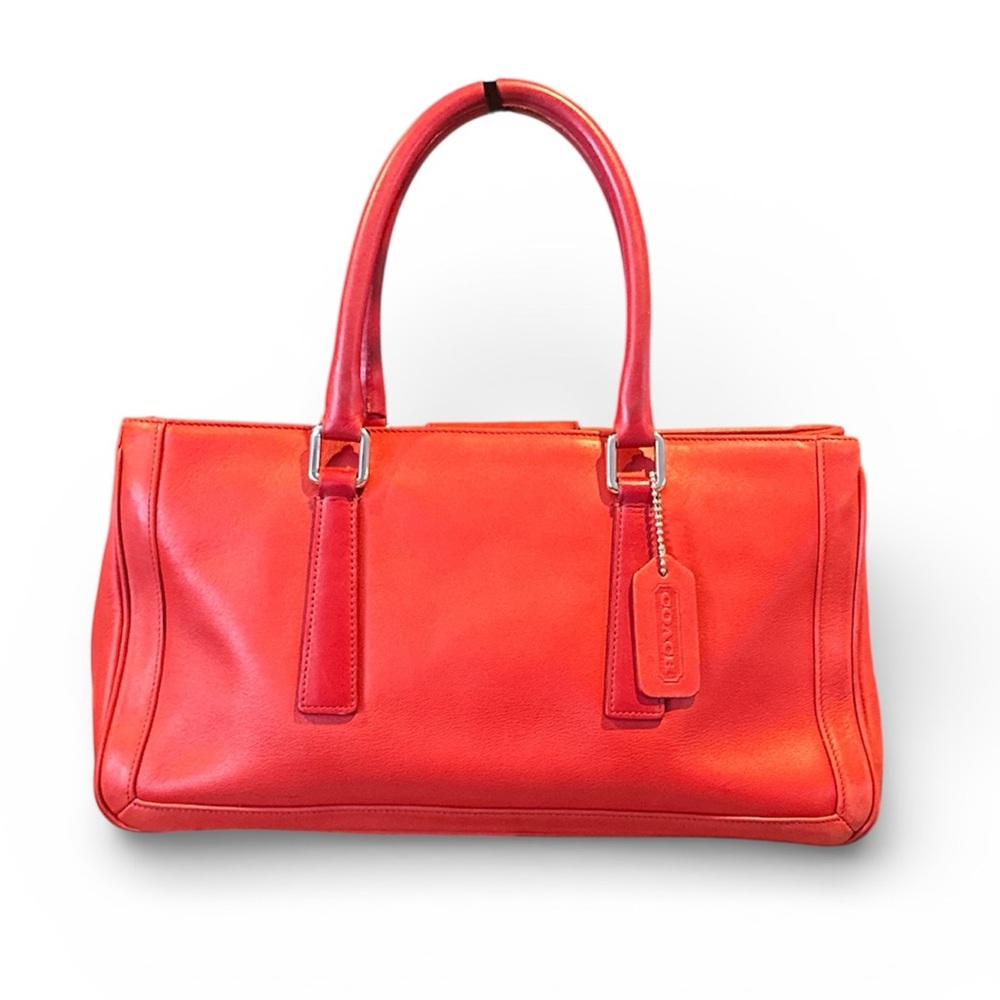 Vintage Coach Red Leather Tote Bag Good Condition